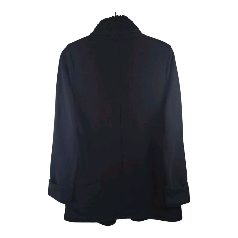 Abercrombie & Fitch Womens M Black Knit Sherpa-Fleece Lined Jacket Open Front - Picture 4 of 14